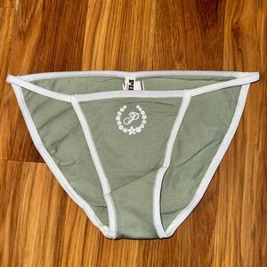 PINK Victoria's Secret Green Panties with White Trim